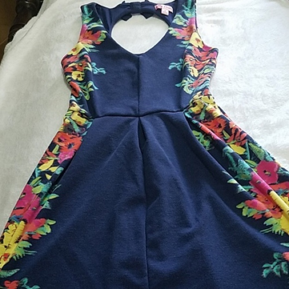 Candie’s Navy Blue Floral Dress Size XS